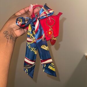 Mini Bag Charm w/ Keychain & Scarf